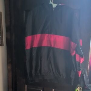 Men's Black and Red Windbreaker